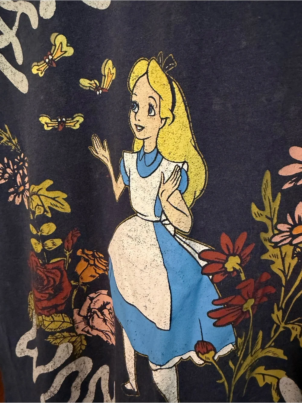 Disney Navy 'Take Me to Wonderland' Alice Graphic Tee Size XS Disney Vacation - Picture 2 of 7